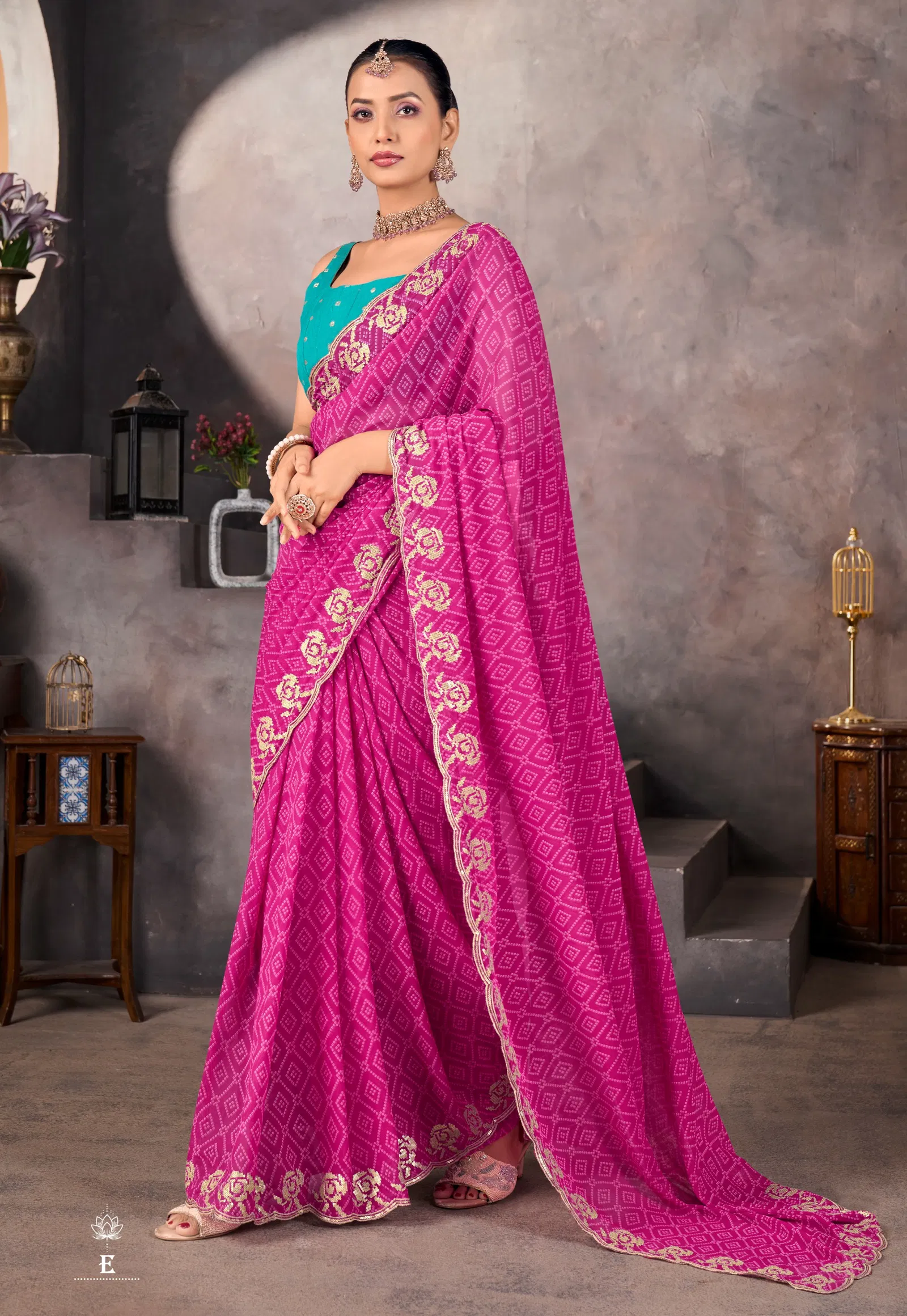 Sundri By Stavan Soft Georgette Embroidery Border Saree Online Wholesale